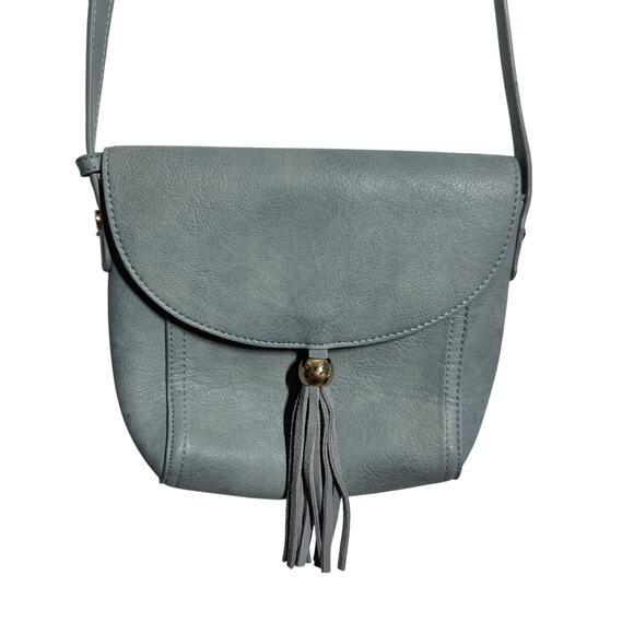 Antik Kraft Mini Shoulder Bag BlueFabric Print Snap Close Adjustable Strap Purse - Picture 1 of 9